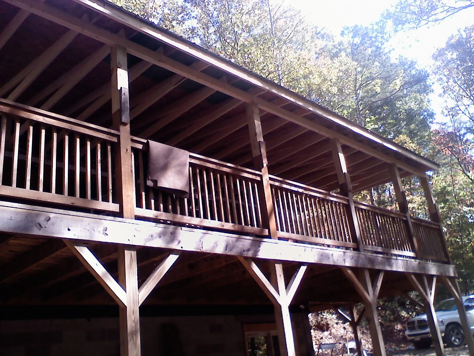 Timber framing under a new elevated porch and deck — Roof Leak Repair in Ahoskie by Roofing Brothers